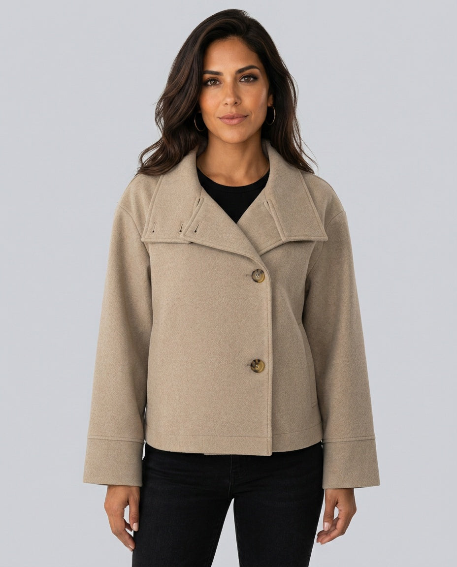 Ellie | Oversized Short Wool-Blend Coat