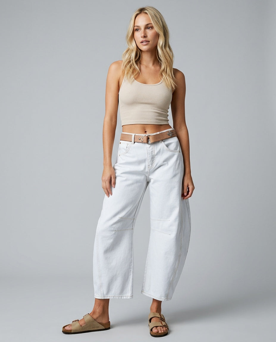 Elisa | High Waist Barrel Leg Jeans