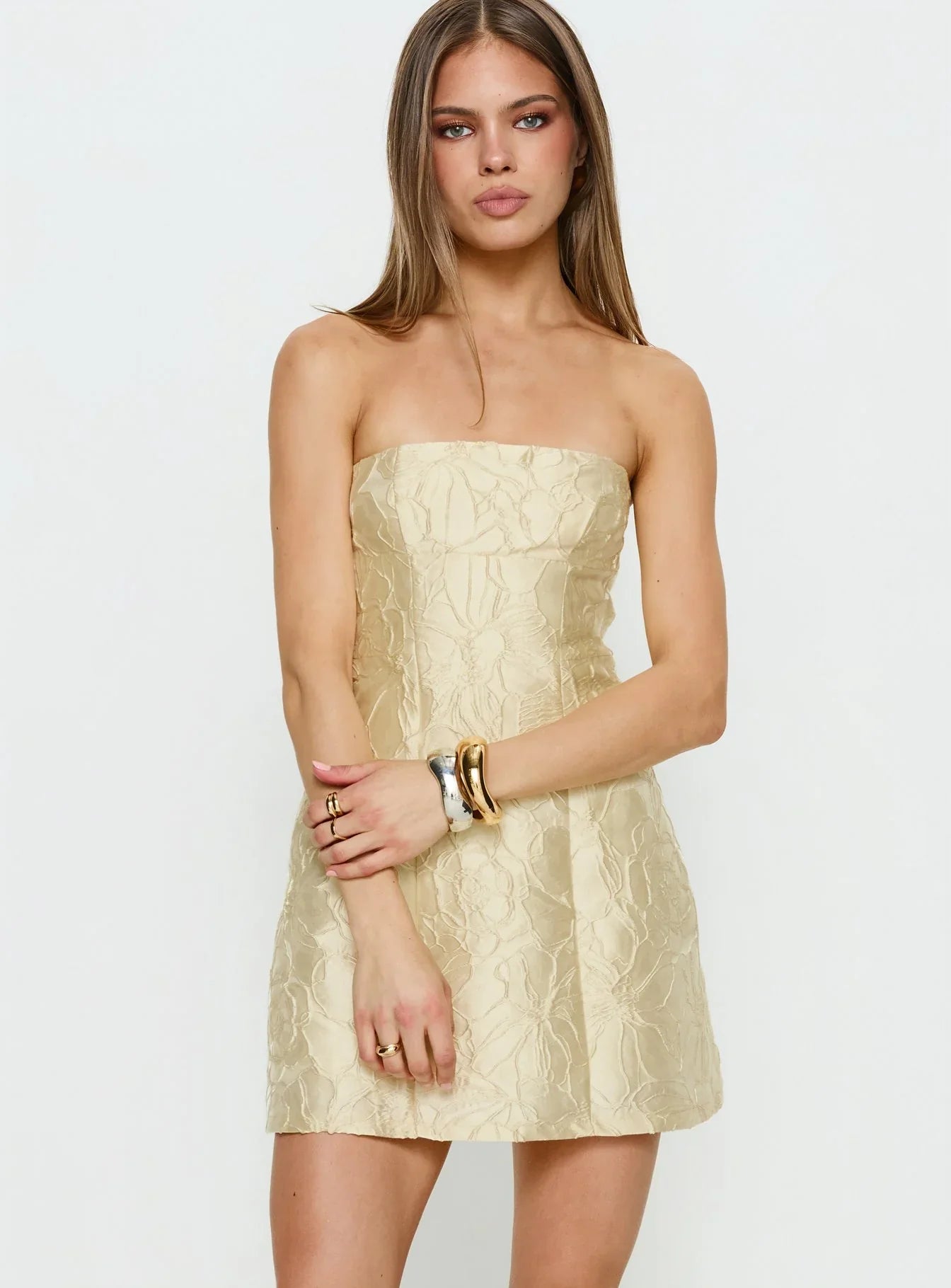 Isabela | Floral Heart Strapless Mini Dress