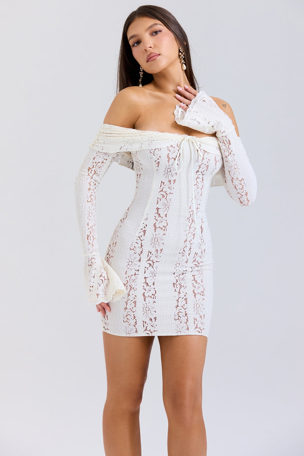 Cléo | Floral Lace Off-Shoulder Mini Dress