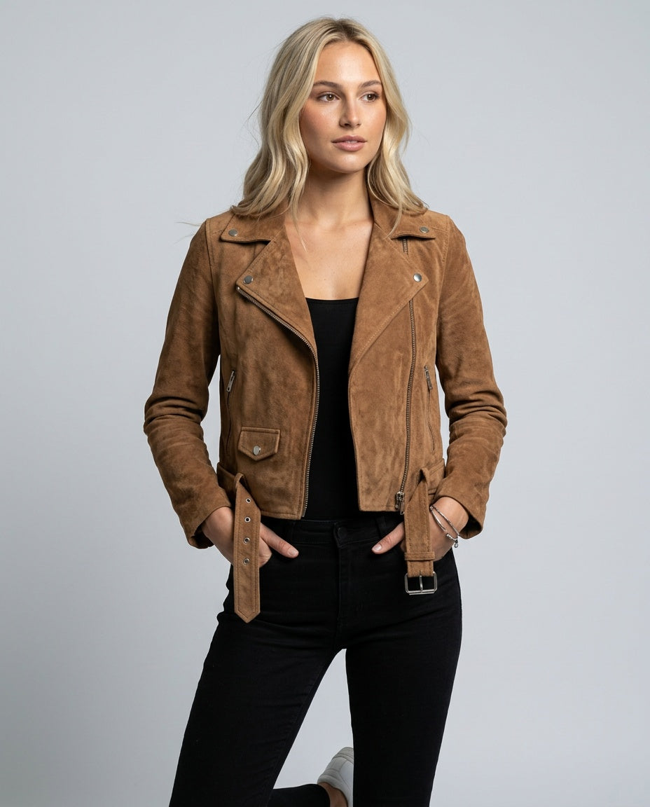 Gemma | Slim Fit Asymmetric Zip Biker Jacket