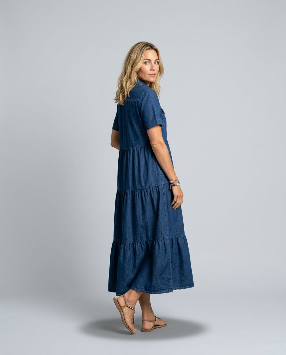 Dalma | Relaxed Denim-Look Midi Dress