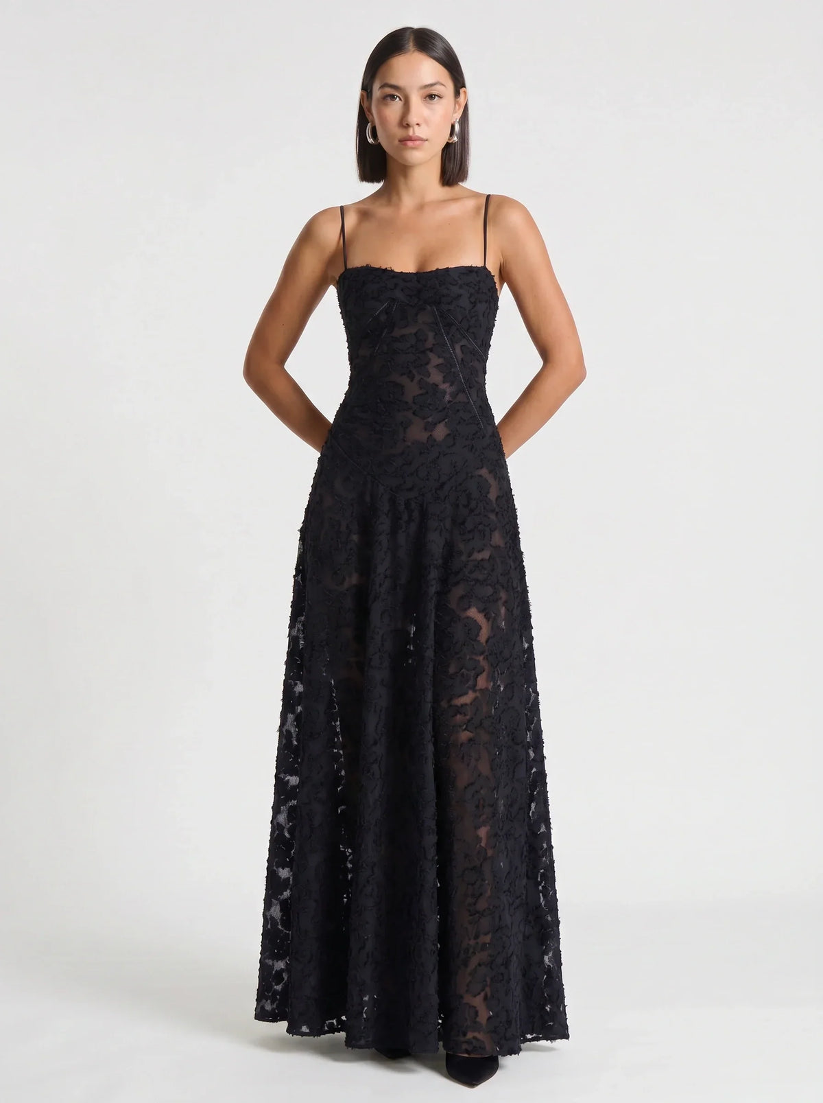 Quinn | Sweetheart Darted Satin-Look Maxi Dress