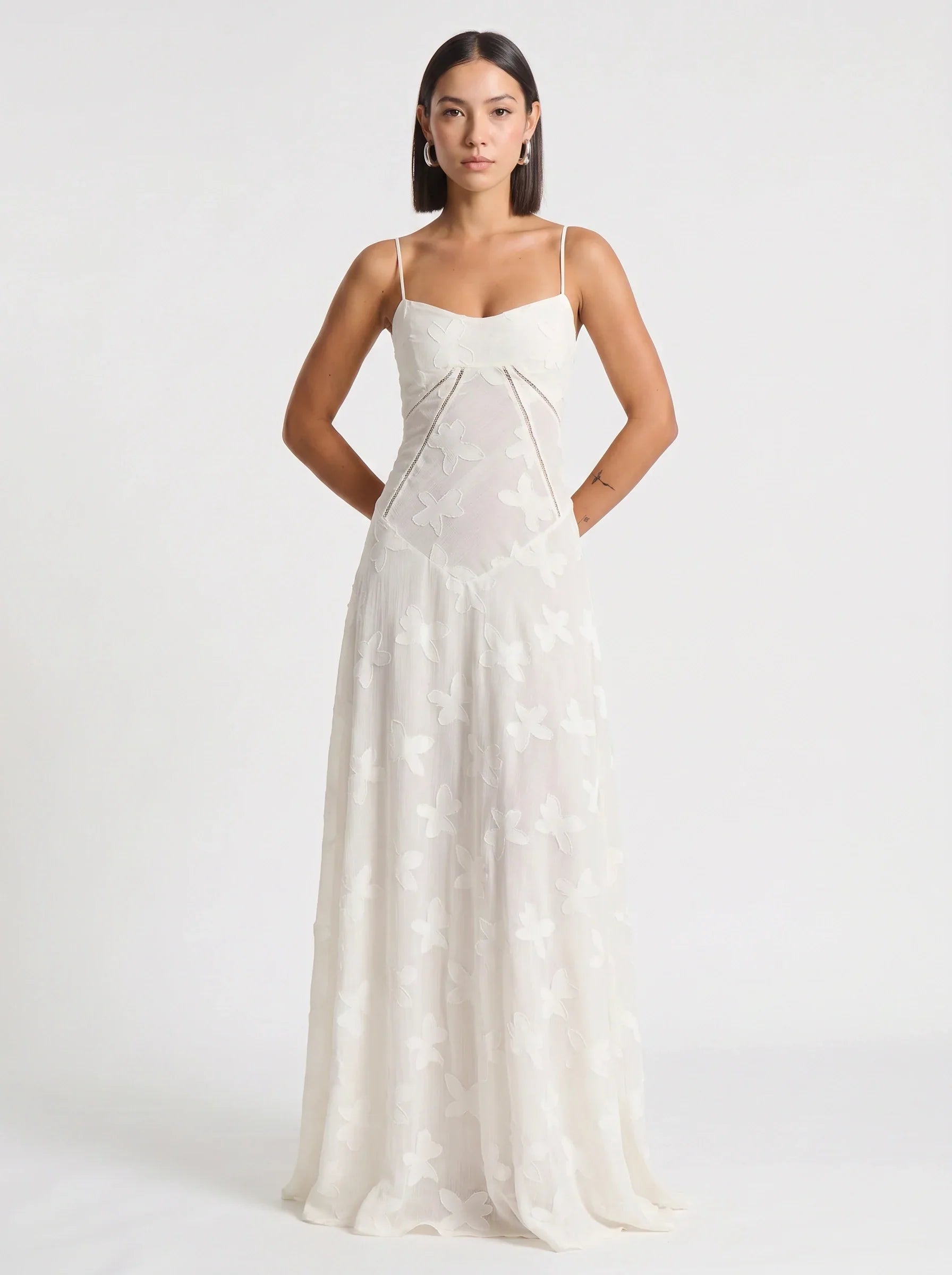 Quinn | Sweetheart Darted Satin-Look Maxi Dress