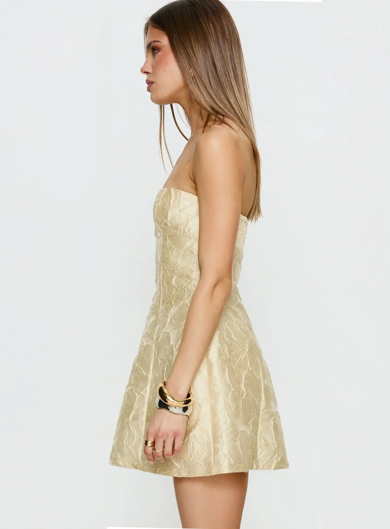 Isabela | Floral Heart Strapless Mini Dress