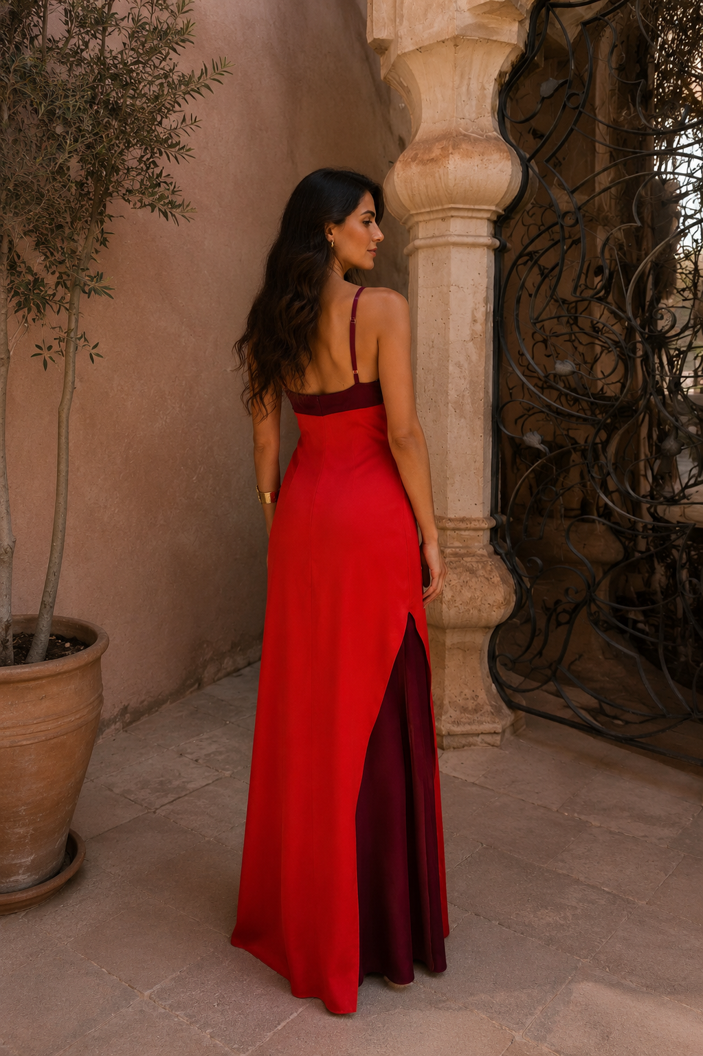Zara | Halter Neck Crossover Slit Maxi Dress