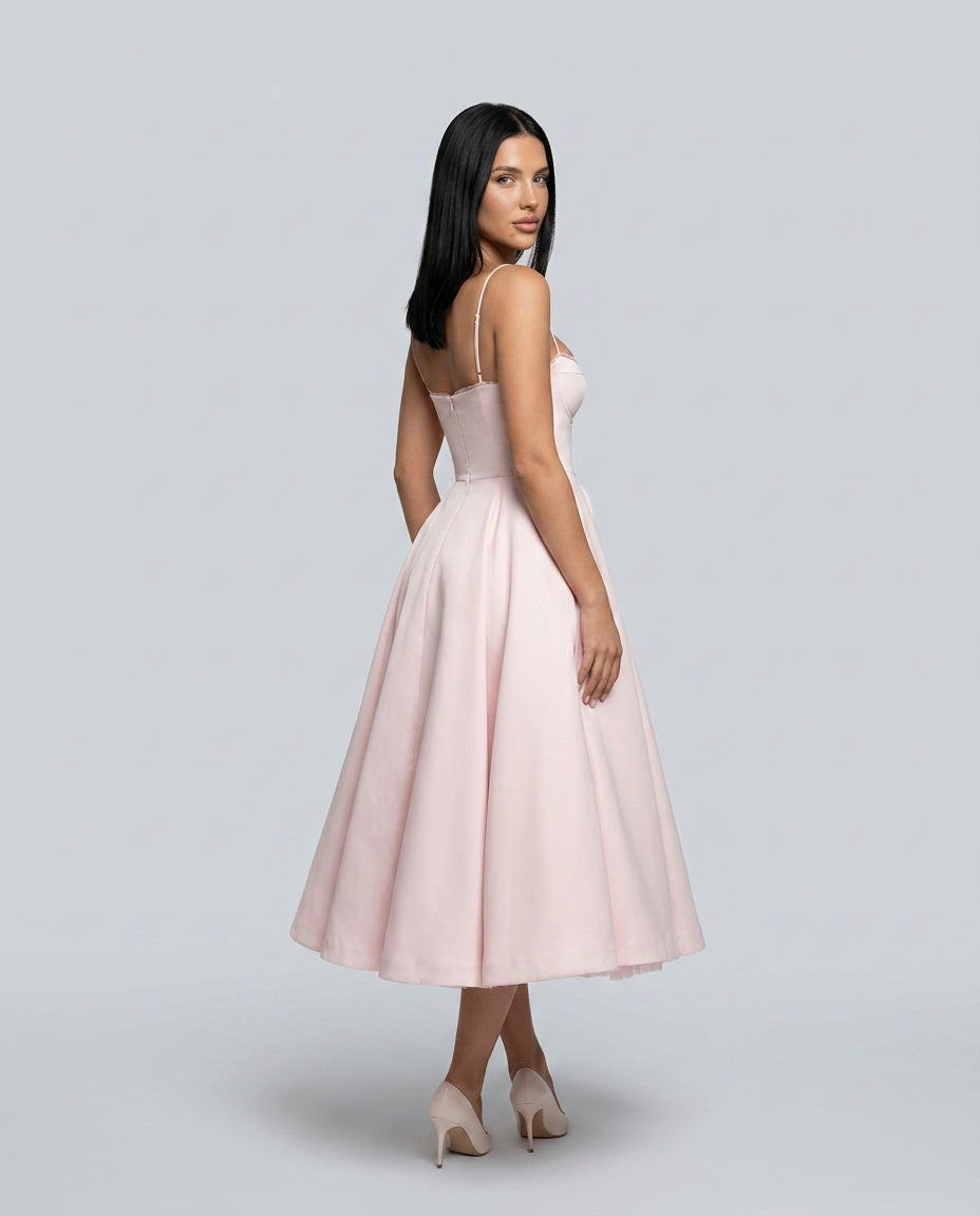 Amara | A-Line Satin-Look Evening Maxi Dress