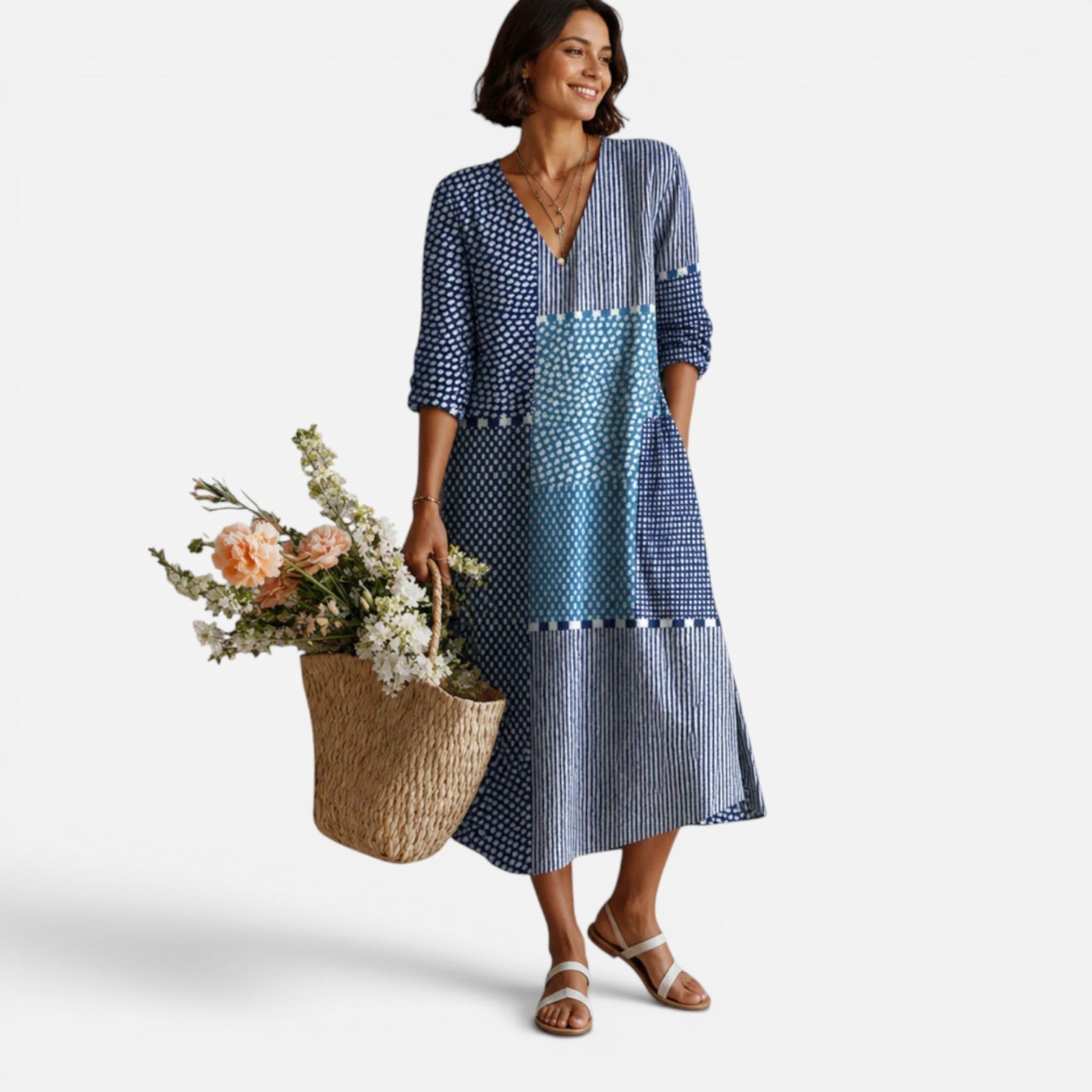 Isla | Flowy Boho Midi Dress