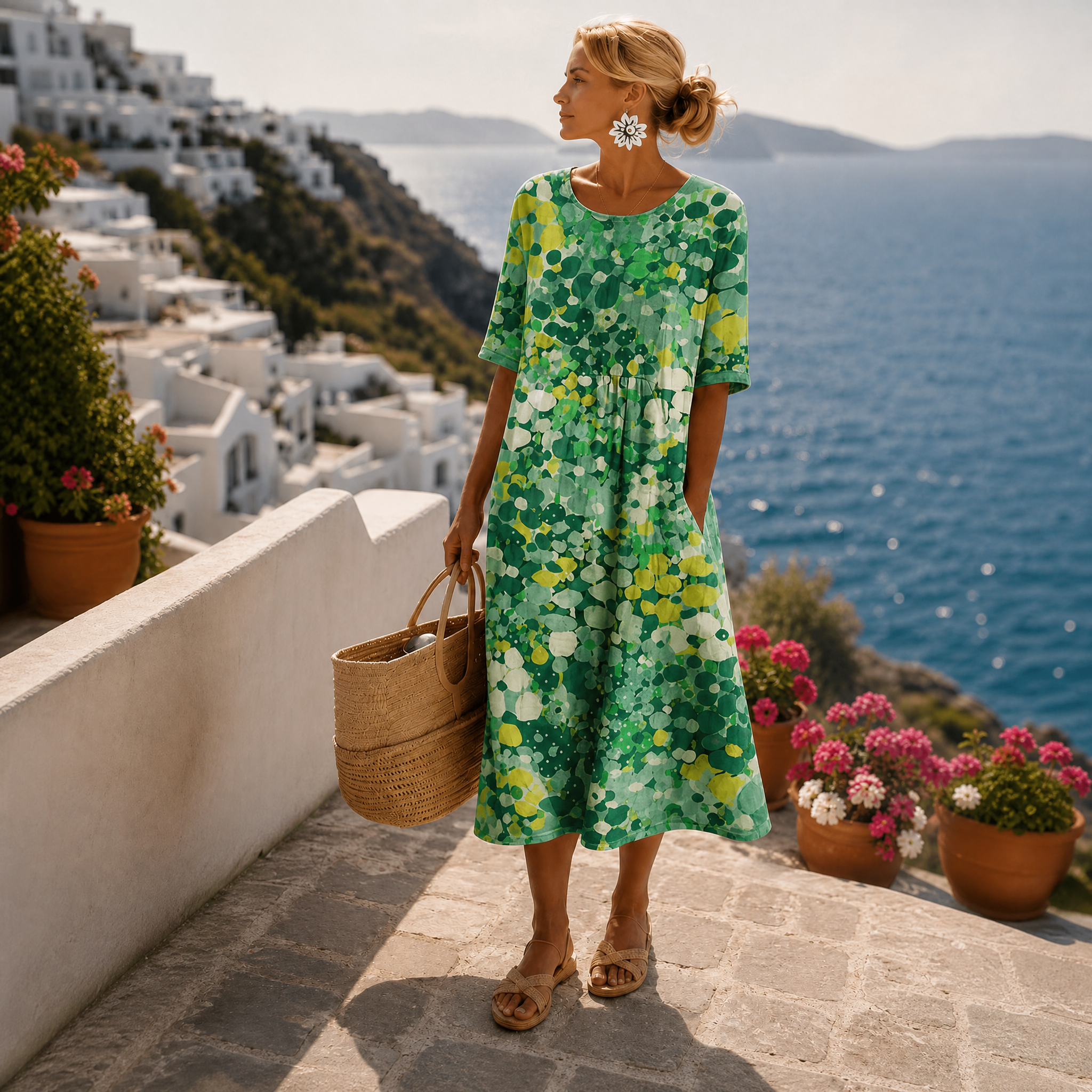 Winnie | Floral Print A-Line Midi Dress