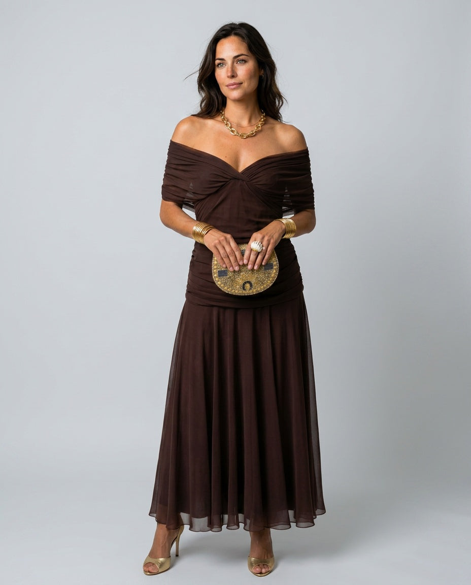 Calen | Off-Shoulder Flowy Midi Dress