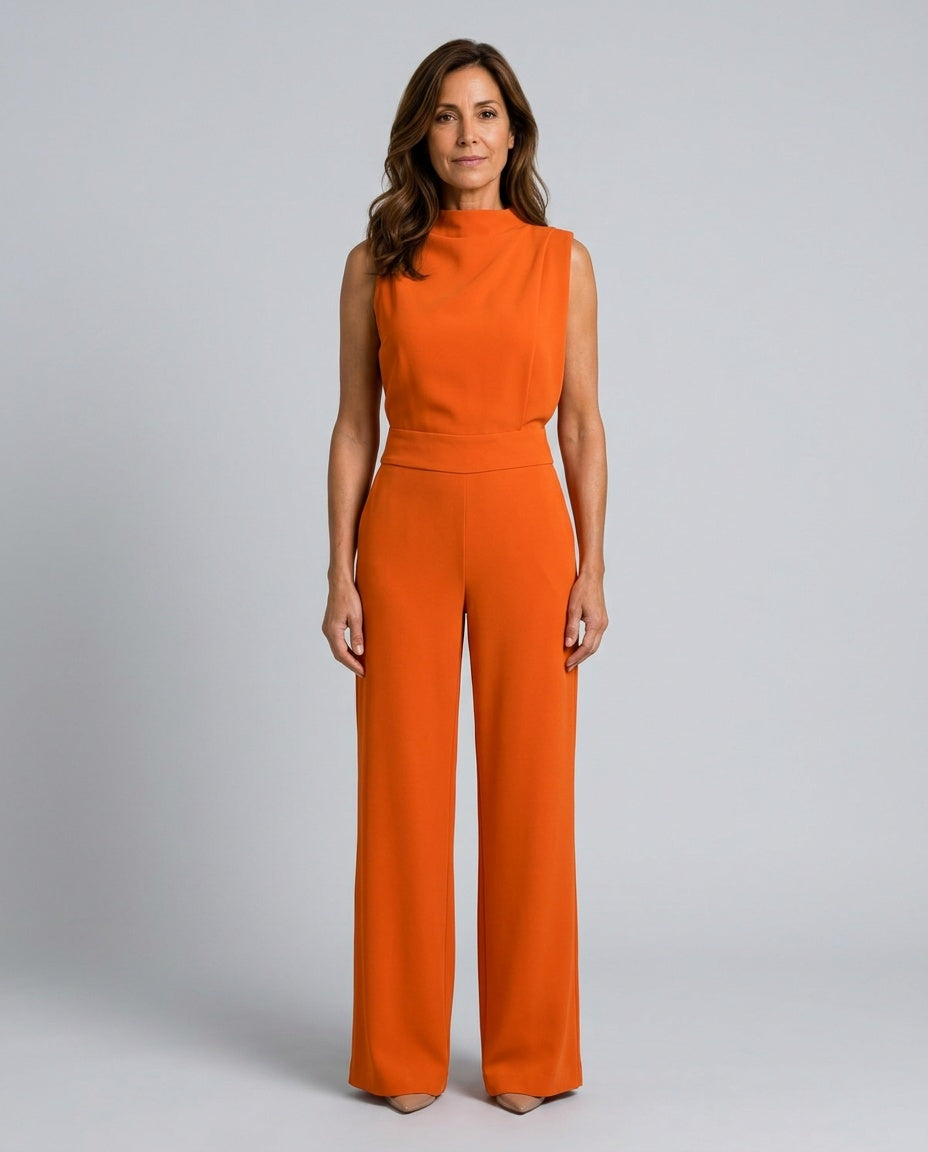 Harlow | Sleeveless High Neck Wide Leg Jumpsuit