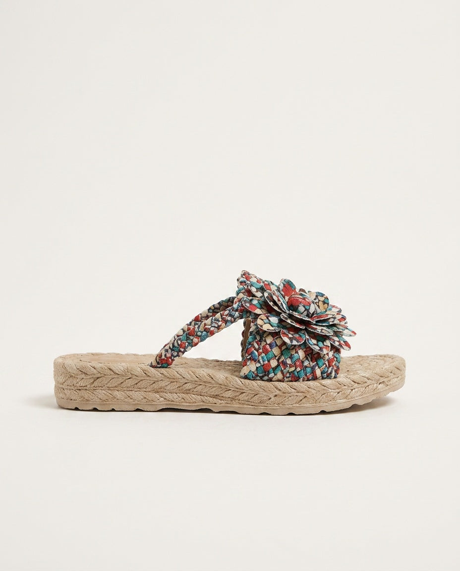 Floria | Floral Woven Platform Sandals