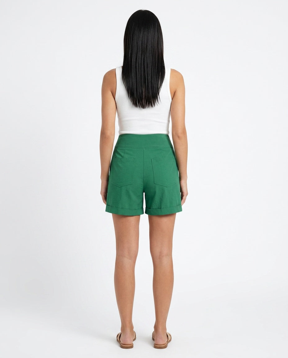 Billie | High Waist Straight Leg Shorts with Pockets
