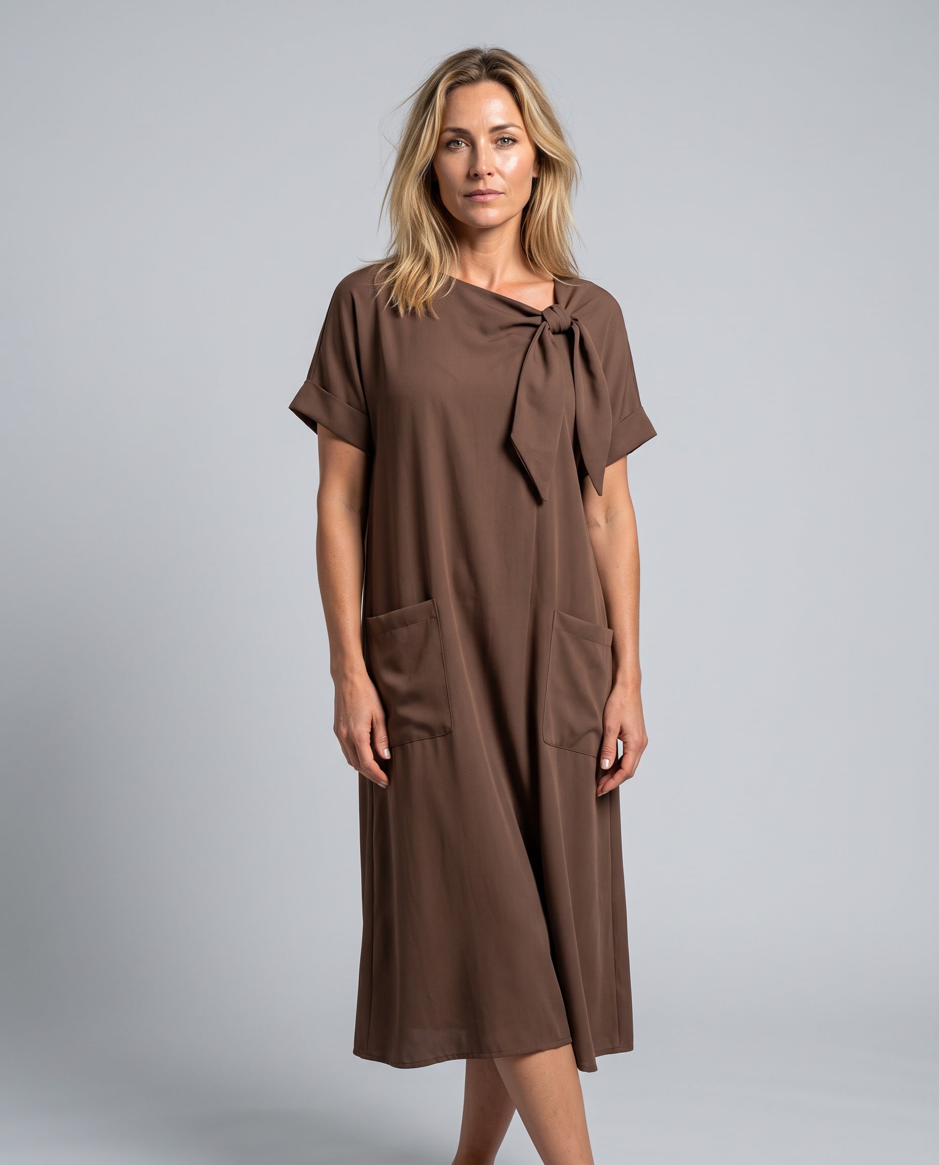 Sabine | Tie Neck Relaxed Maxi Dress