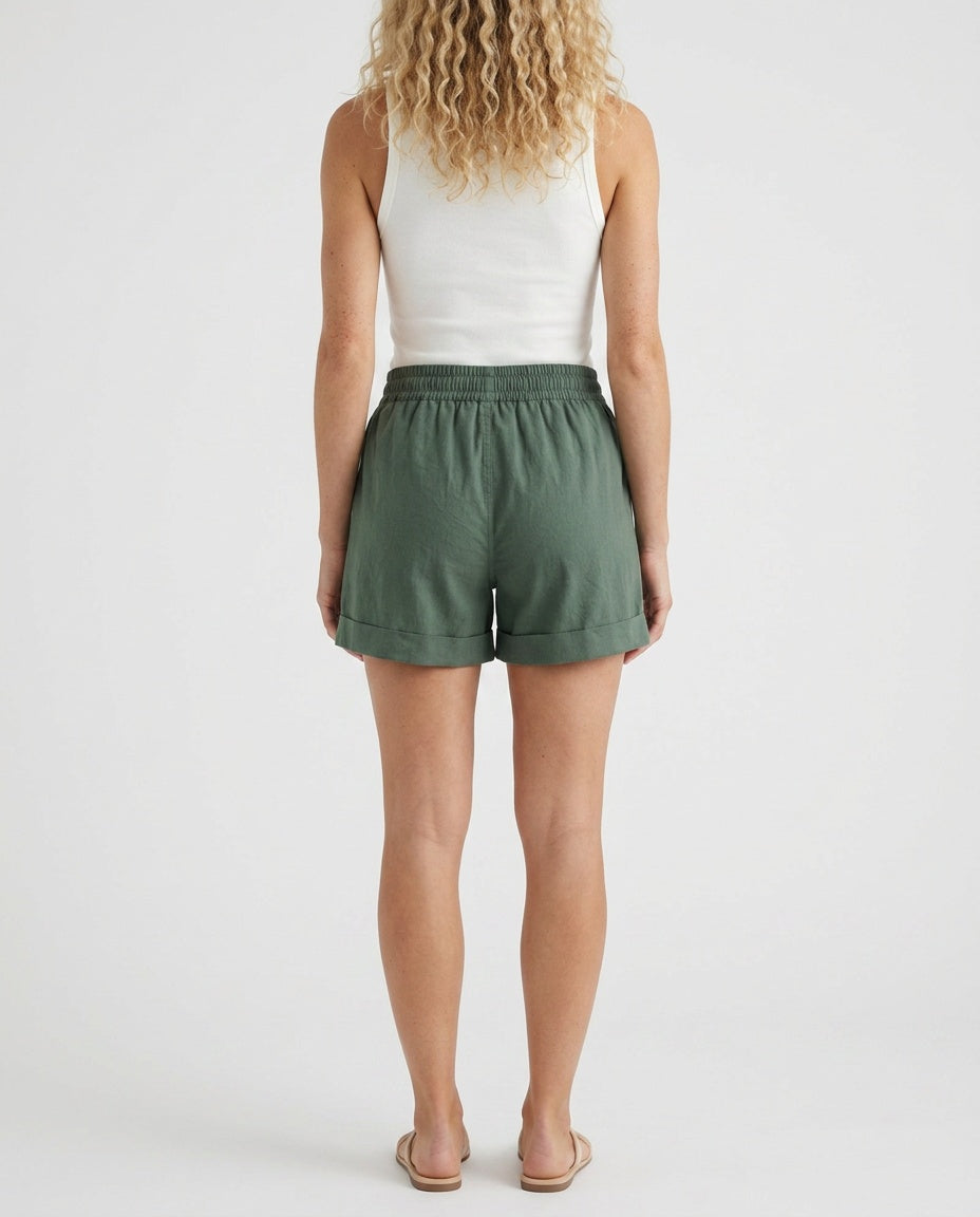 Mariana | Wide-Leg Elastic Waist Cotton Shorts
