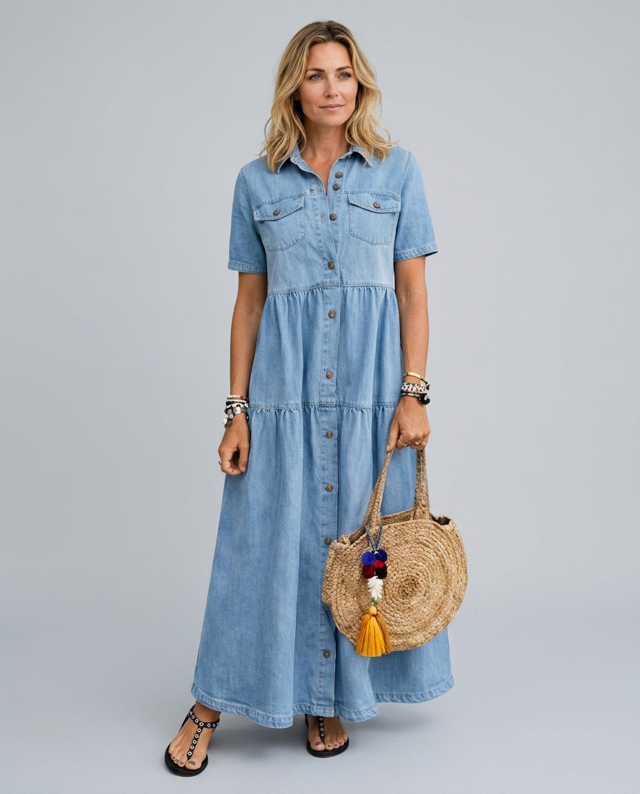 Dalma | Relaxed Denim-Look Midi Dress