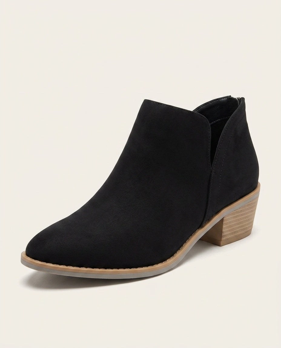 Elisa | Pointed Toe Low Block Heel Ankle Boots