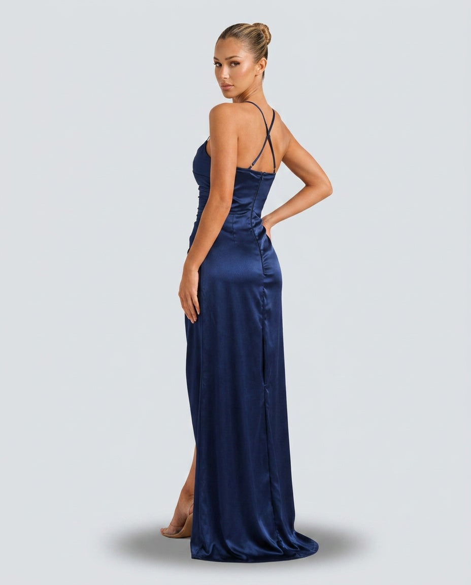 Vivienne | Ruched Silky Soft Bodycon Maxi Dress