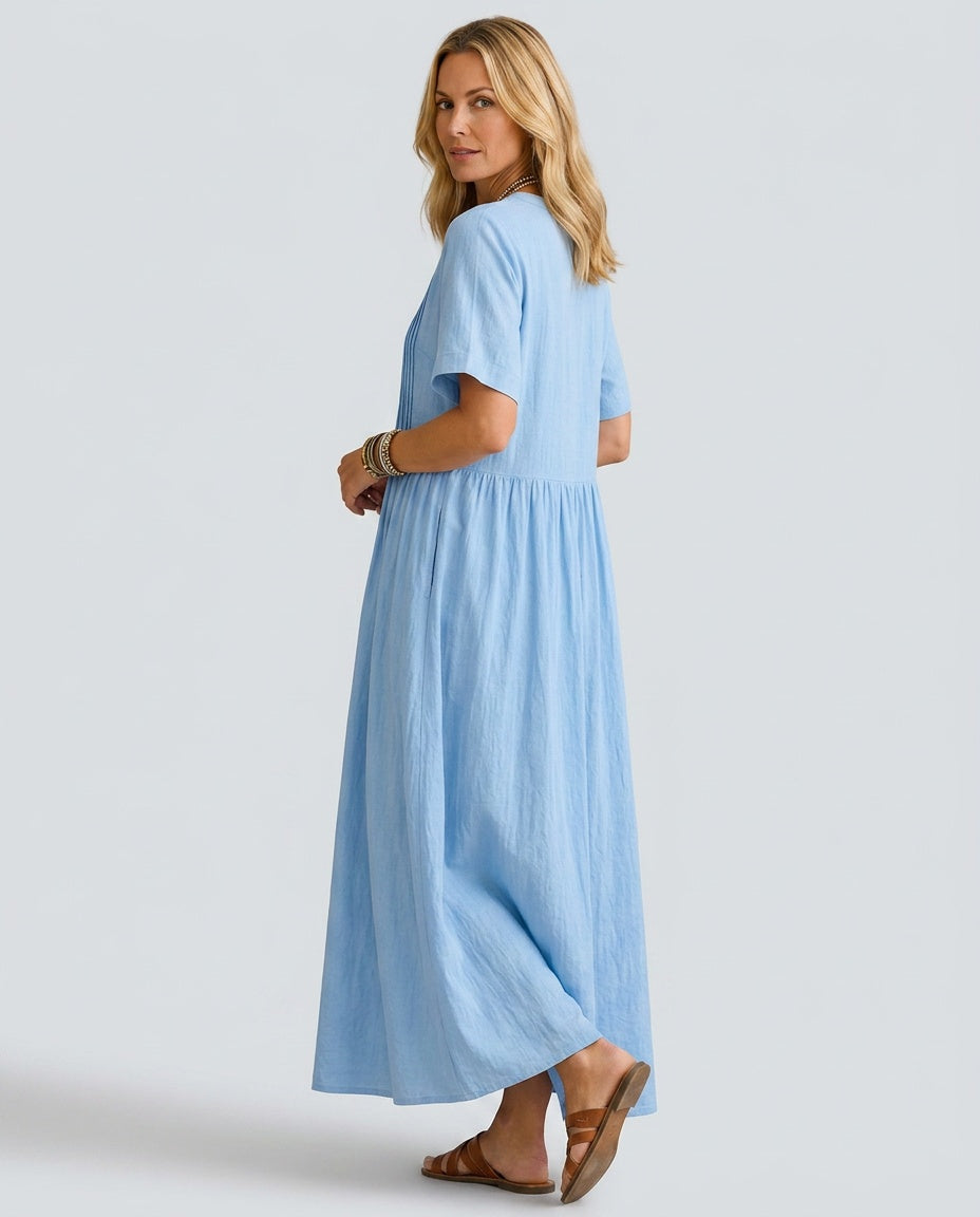 Plisse | Flowy Pleated Midi Dress