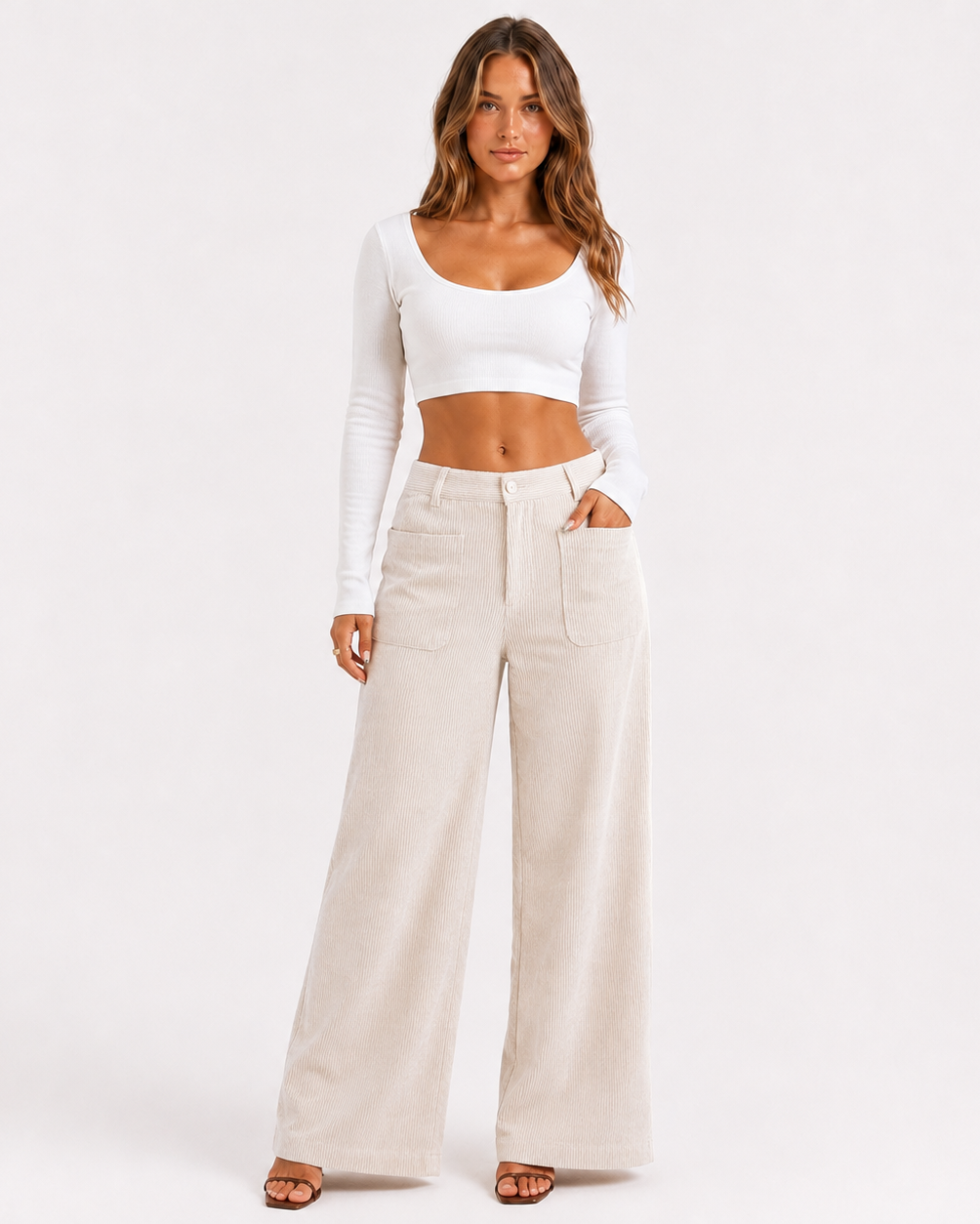 Frankie | High Waist Wide-Leg Corduroy Trousers