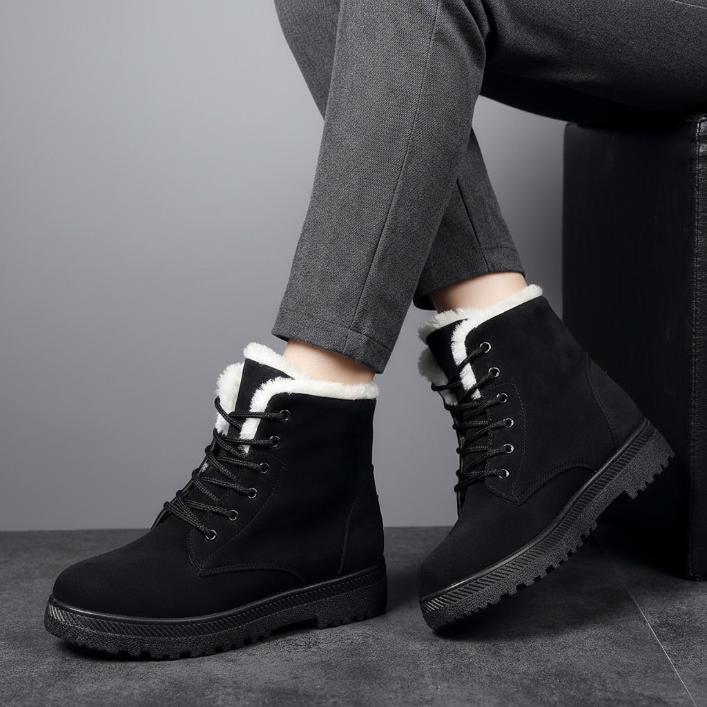 Elodie | Leather-Look Side Zip Ankle Boots