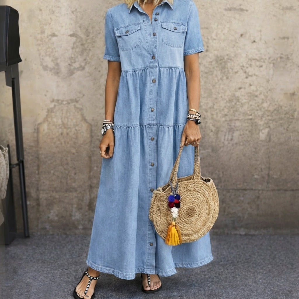 Dalma | Relaxed Denim-Look Midi Dress