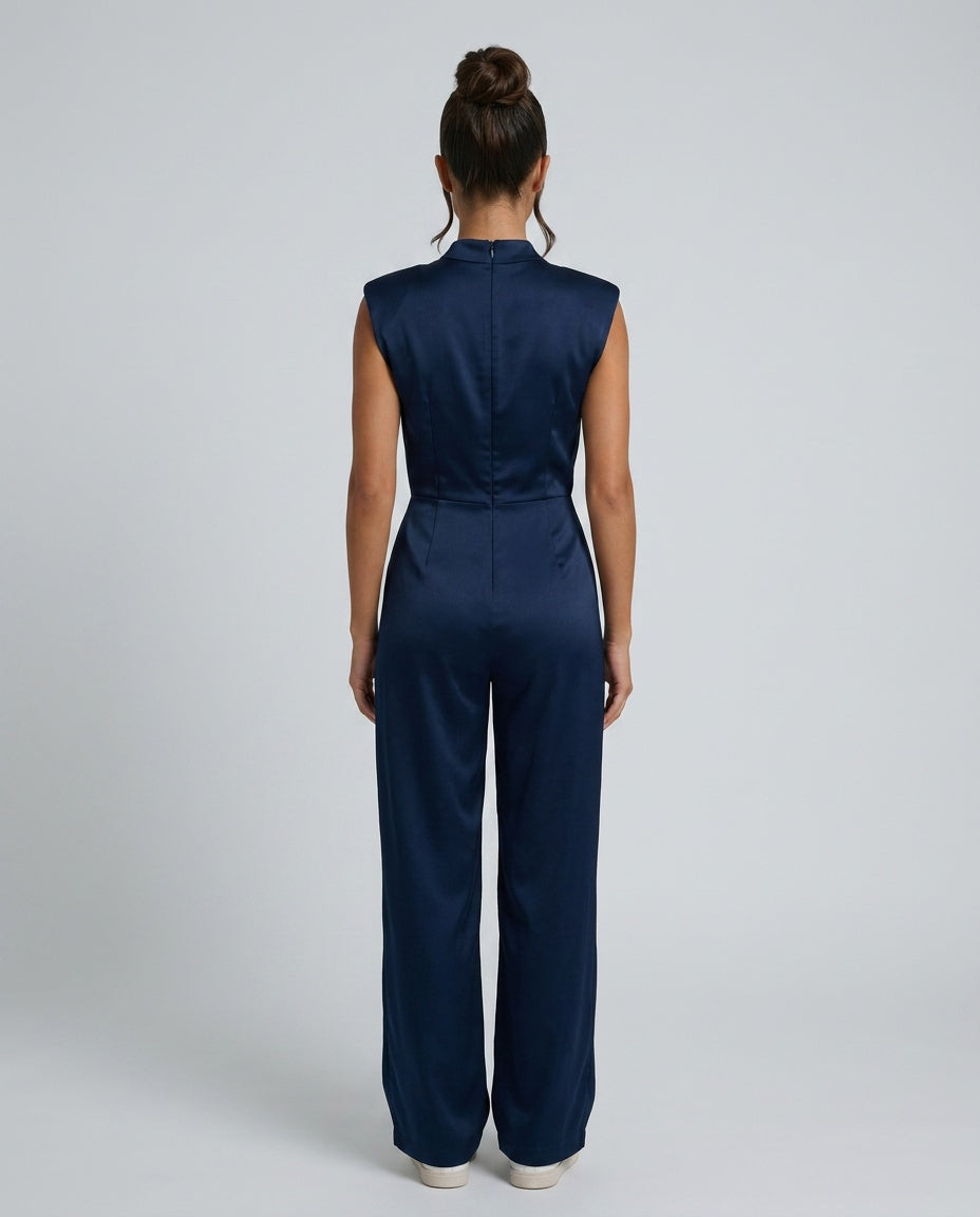 Brooke | Wide Leg Satin-Look Jumpsuit