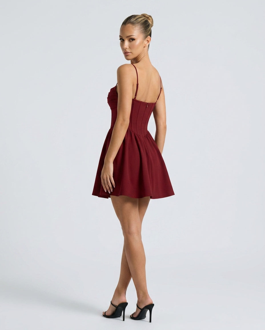 Ximena | Corset Panel Ruched Bust Mini Dress