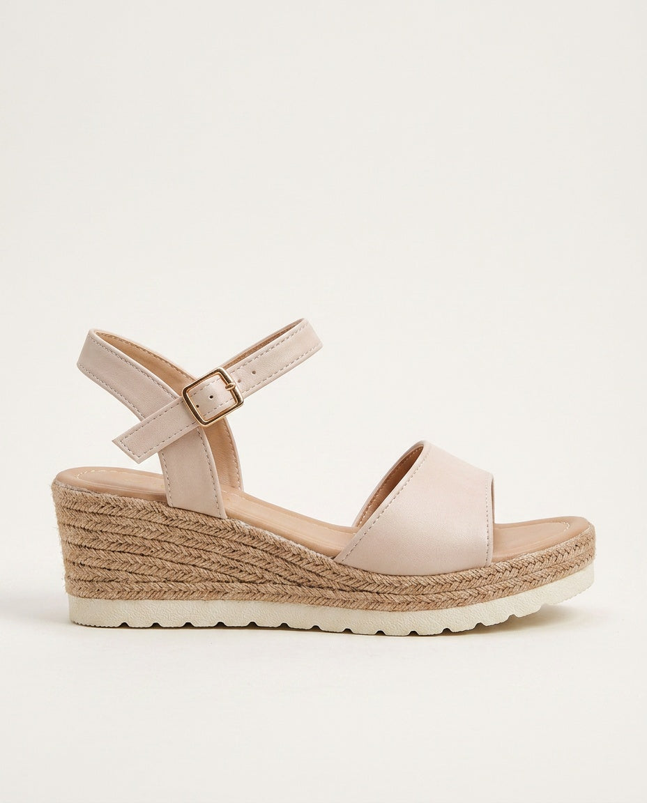 Alejandra | Leather Buckle Strap Wedge Sandals