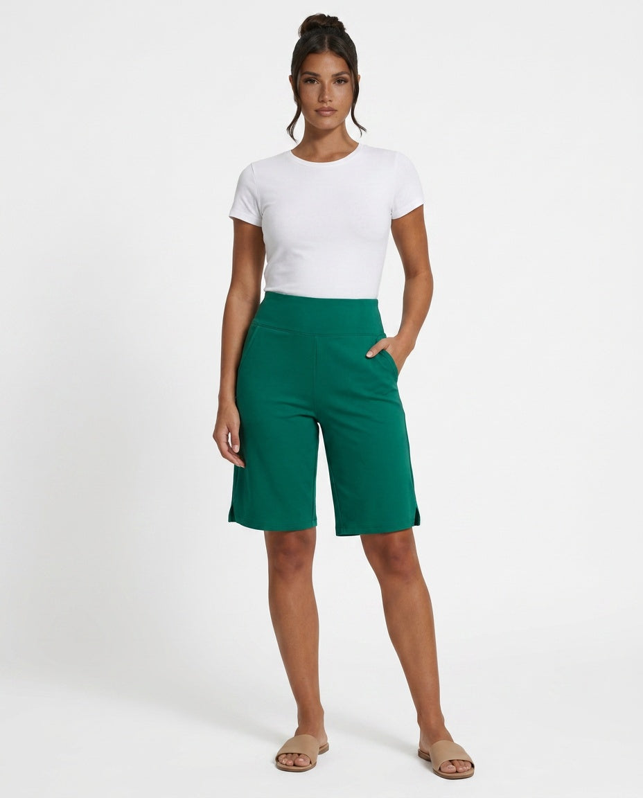Bianca | Mid Waist Bermuda Shorts with Pockets