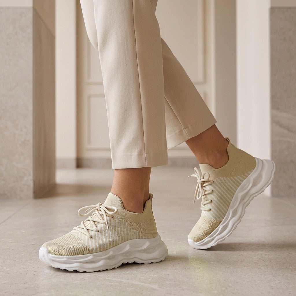 Laura | Cushioned Sole Knit Sneakers