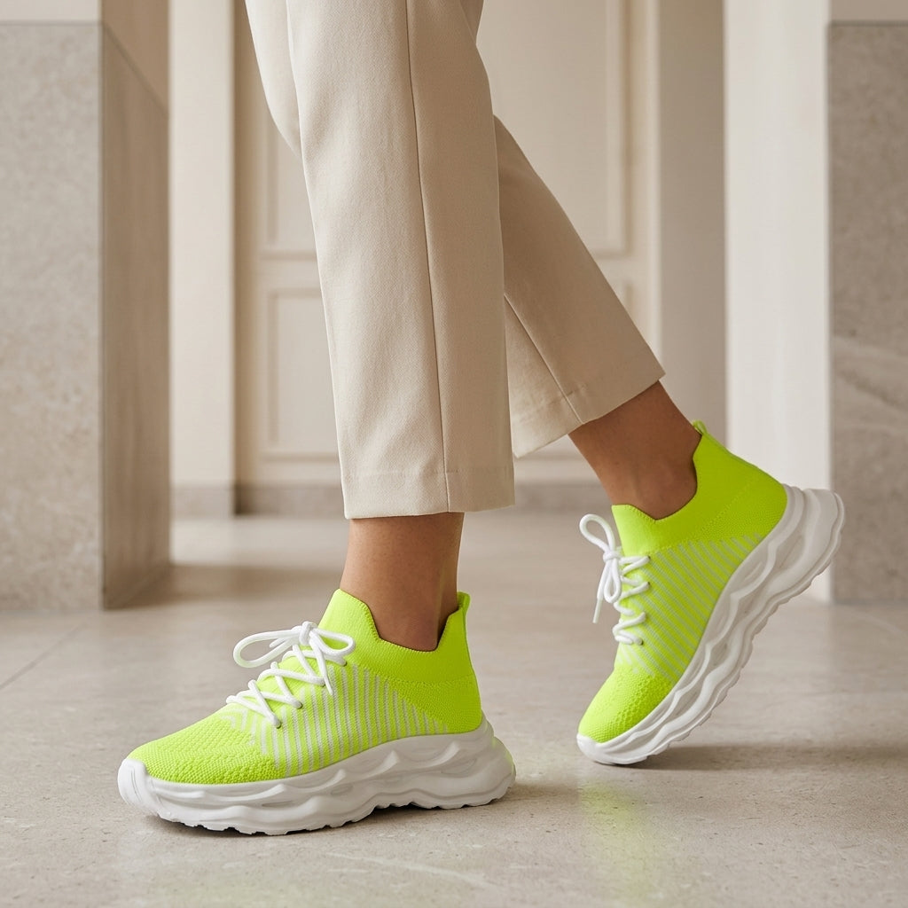 Laura | Cushioned Sole Knit Sneakers