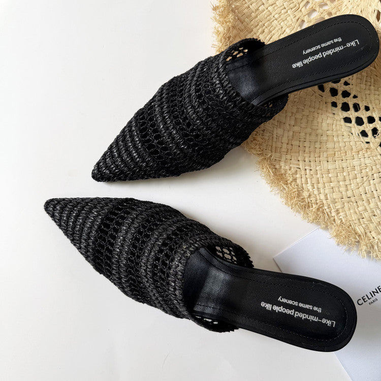 Fiorella | Woven Slip-On Mules