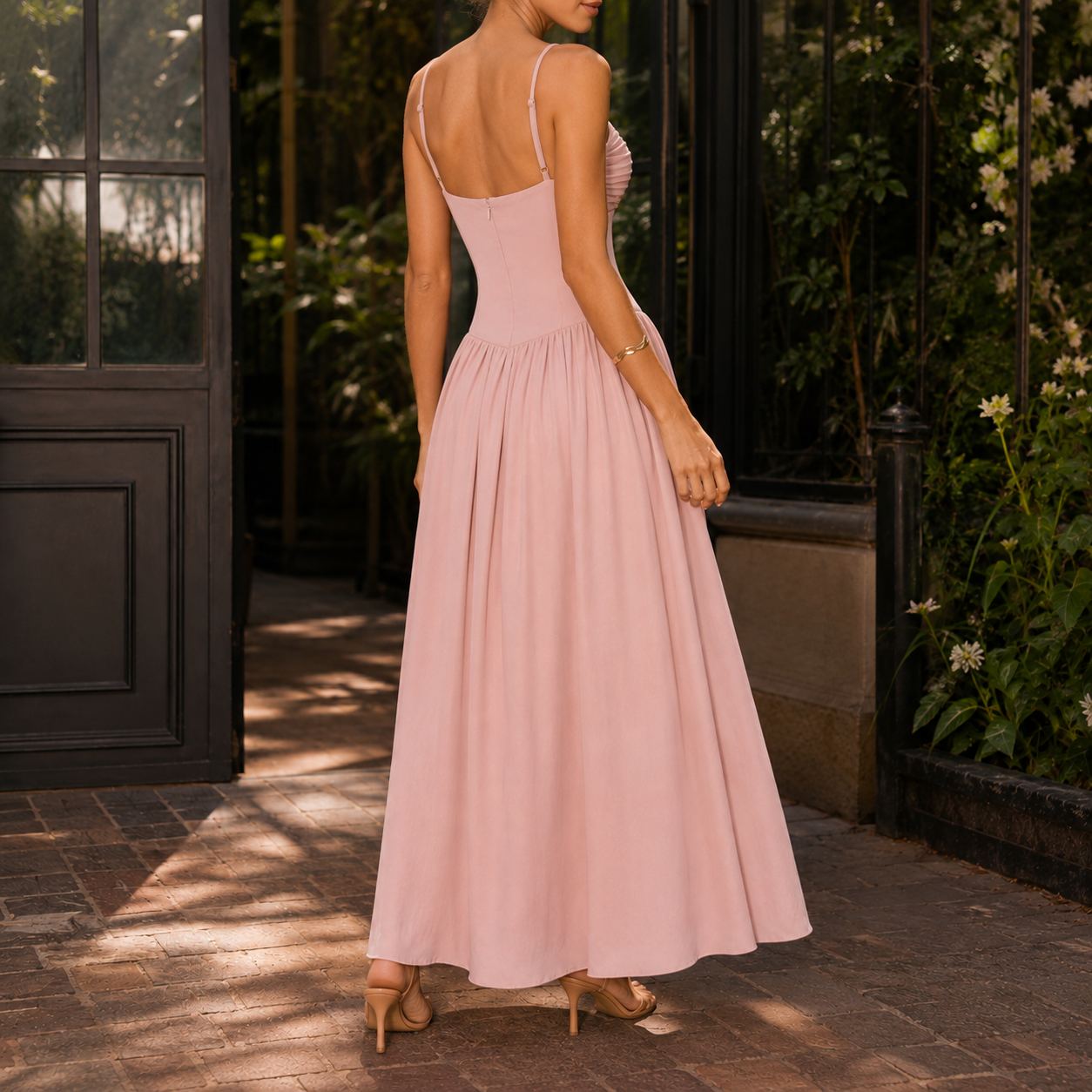 Josephine | Ruched Sweetheart Drop Waist Maxi Dress