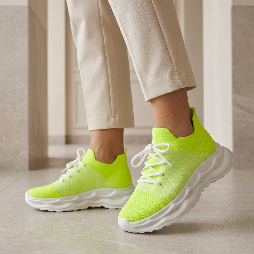 Laura | Cushioned Sole Knit Sneakers