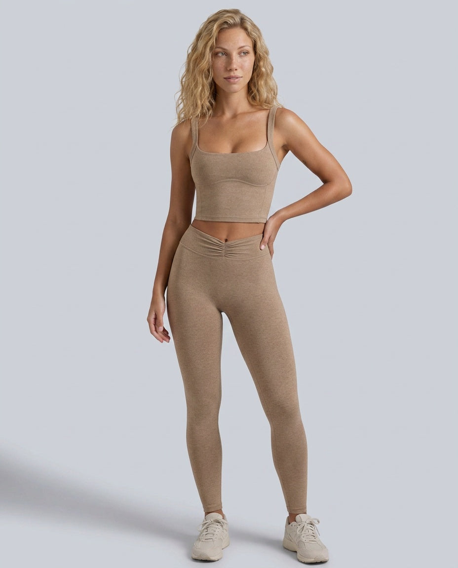 Stella | Cropped Marl Jersey Tank Top