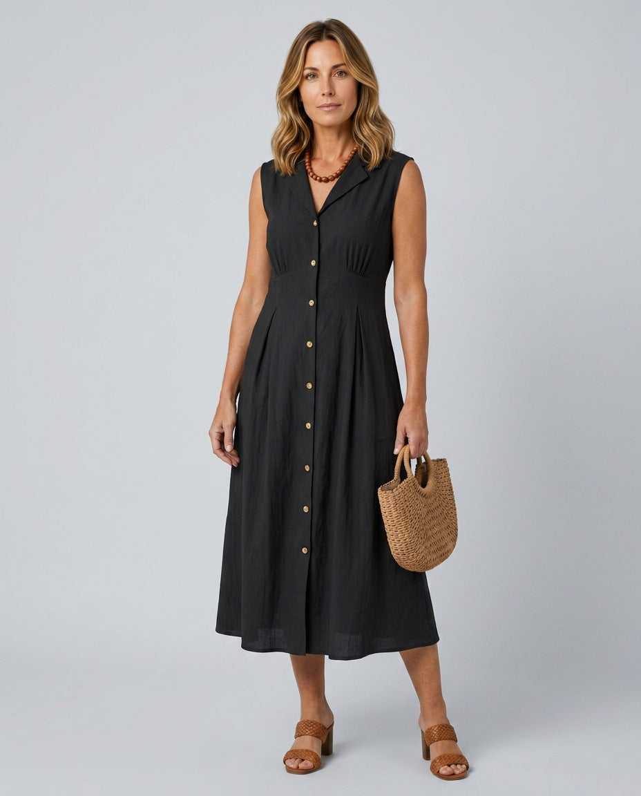 Celyn | Stack Button Midi Dress