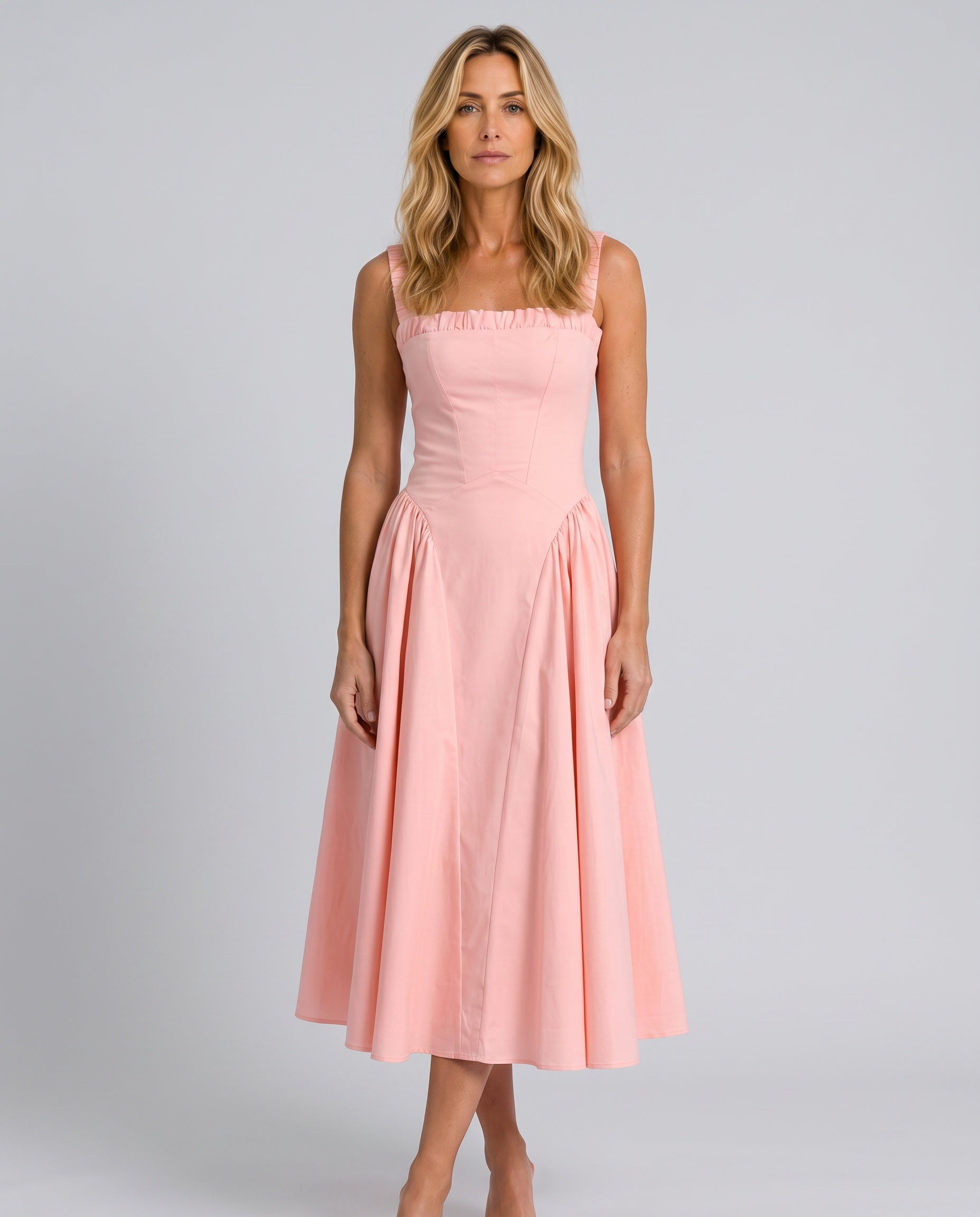 Viola | Gathered Skirt Midi Sundress