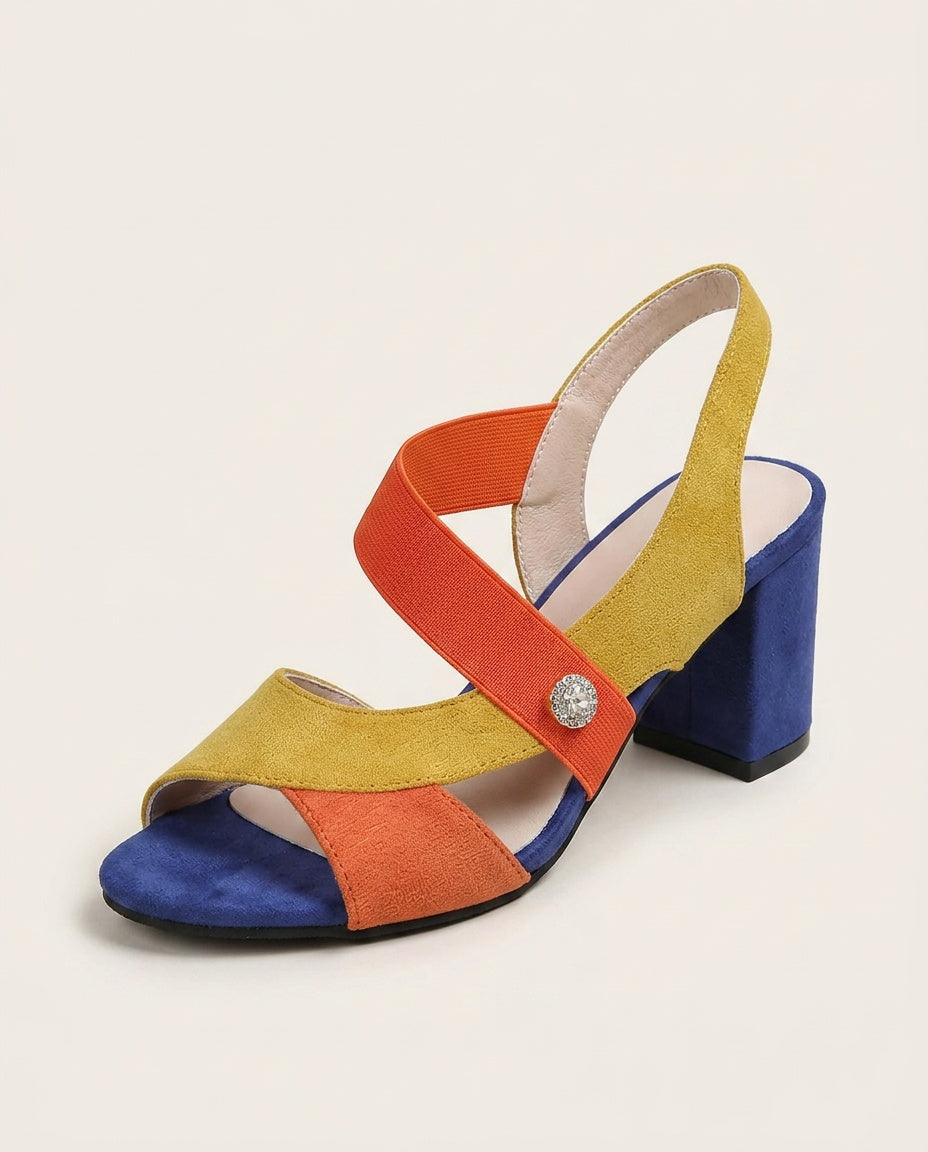 Azura | Ocean Blue Block Heel Sandals