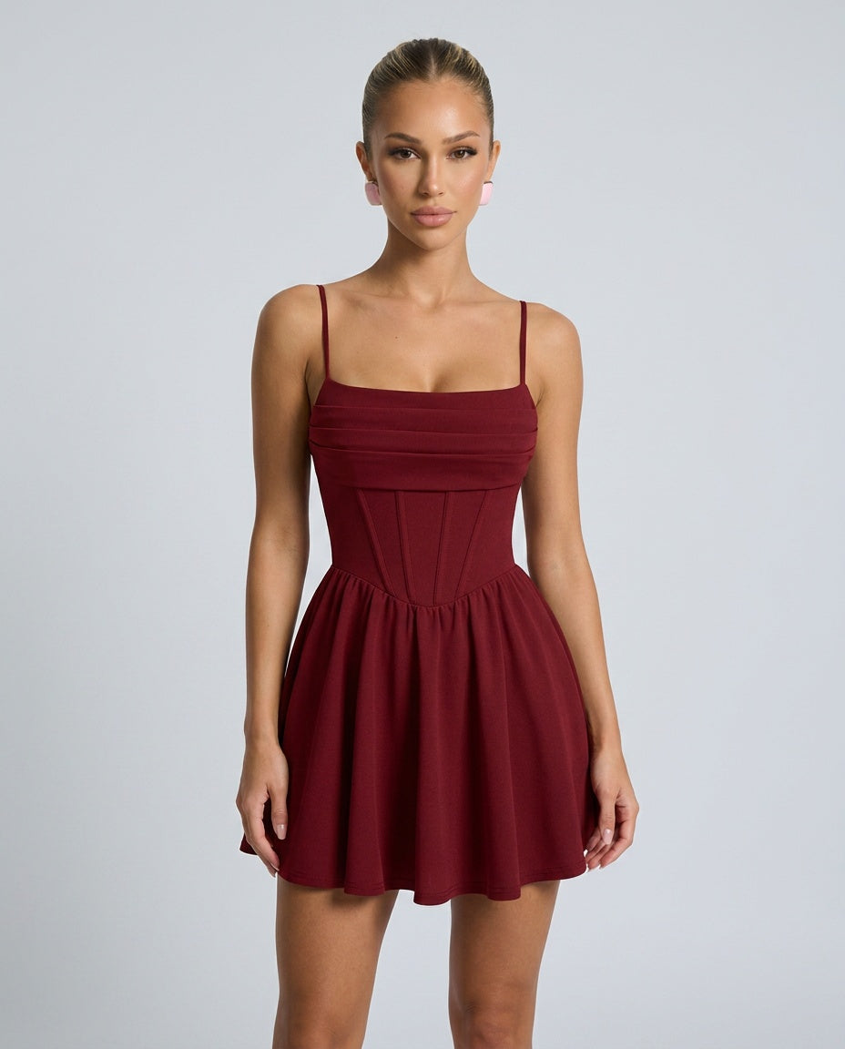 Ximena | Corset Panel Ruched Bust Mini Dress