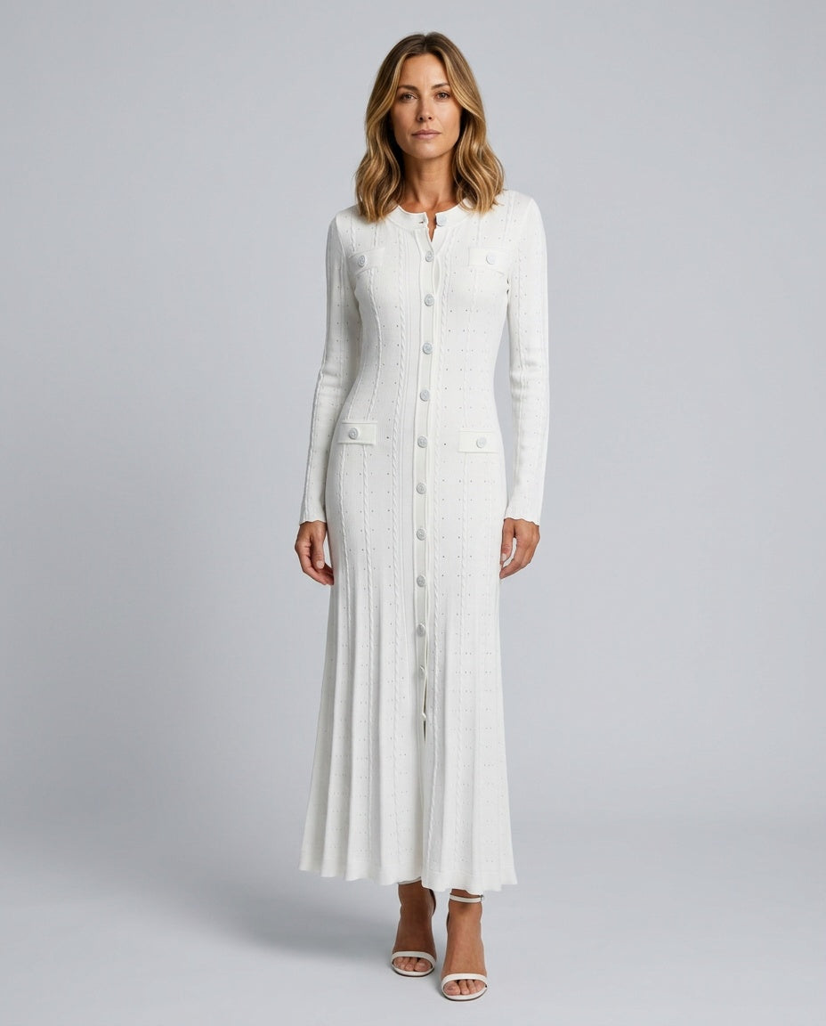 Orla | Studded Long Sleeve Midi Dress