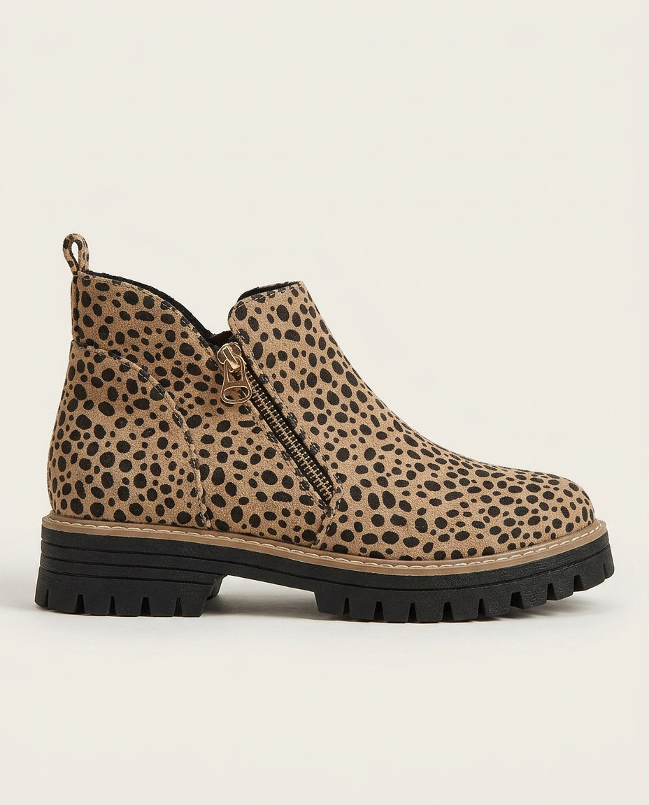 Rosa | Chunky Sole Zip Ankle Boots