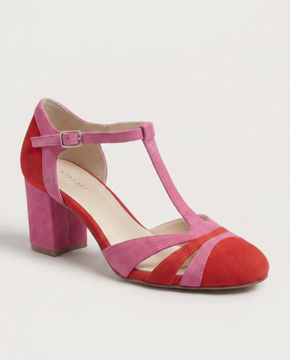 Una | Block Heel Open Toe Ankle Strap Sandals