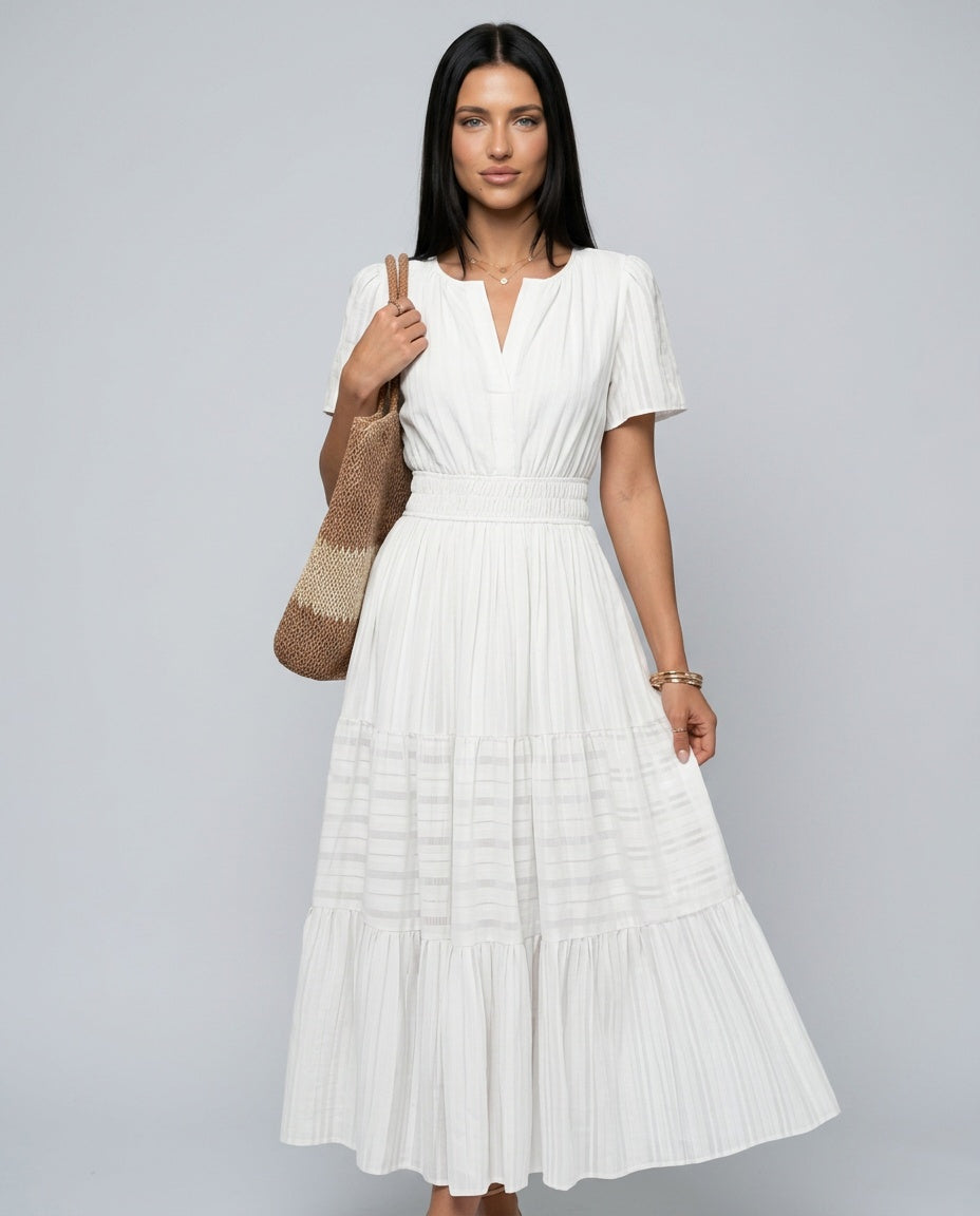 Leticia | Flowy Boho Garden Party Midi Dress