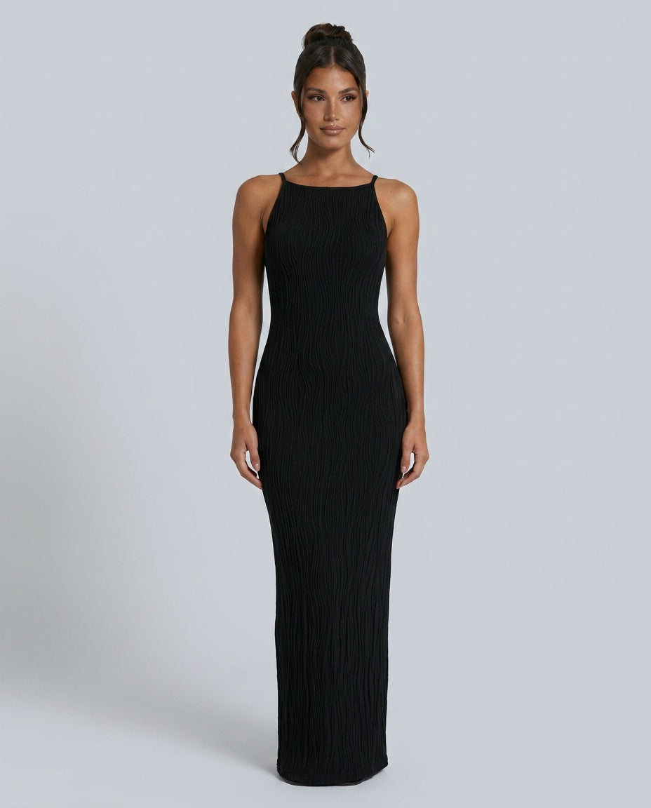 Kira | Sleeveless Ripple-Knit Bodycon Maxi Dress