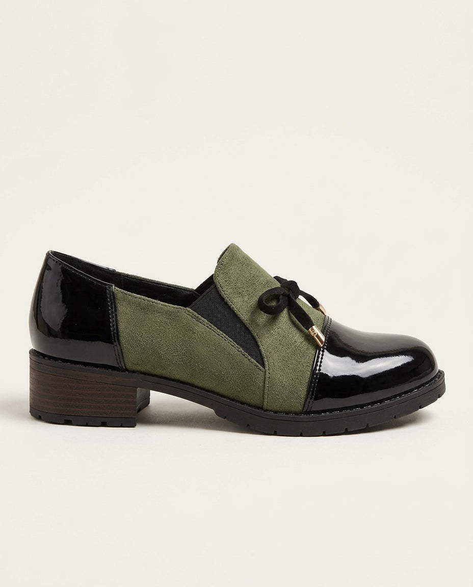 Della | Patent-Toe Block Heel Loafers