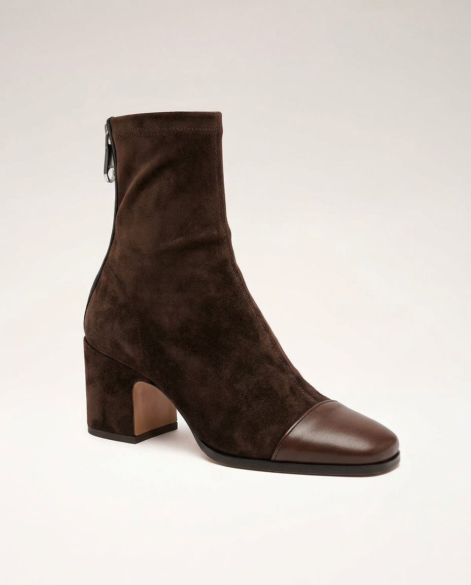 Adriana | Suede-Look Heeled Ankle Boots