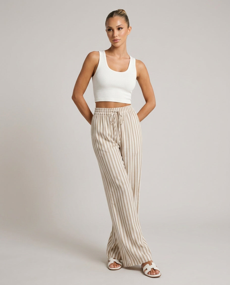 Willa | Striped Relaxed Wide-Leg Trousers