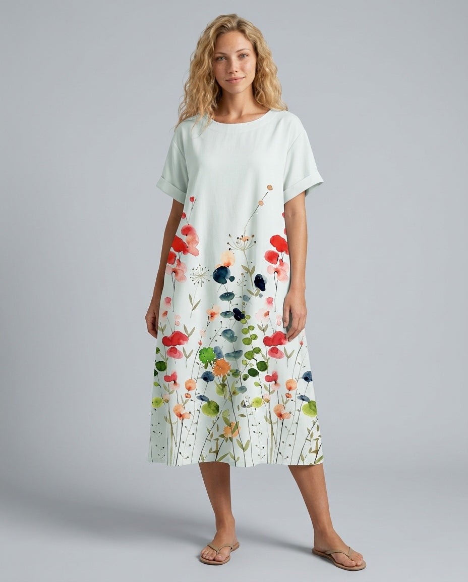Naia | Floral Print Garden Party Midi Dress