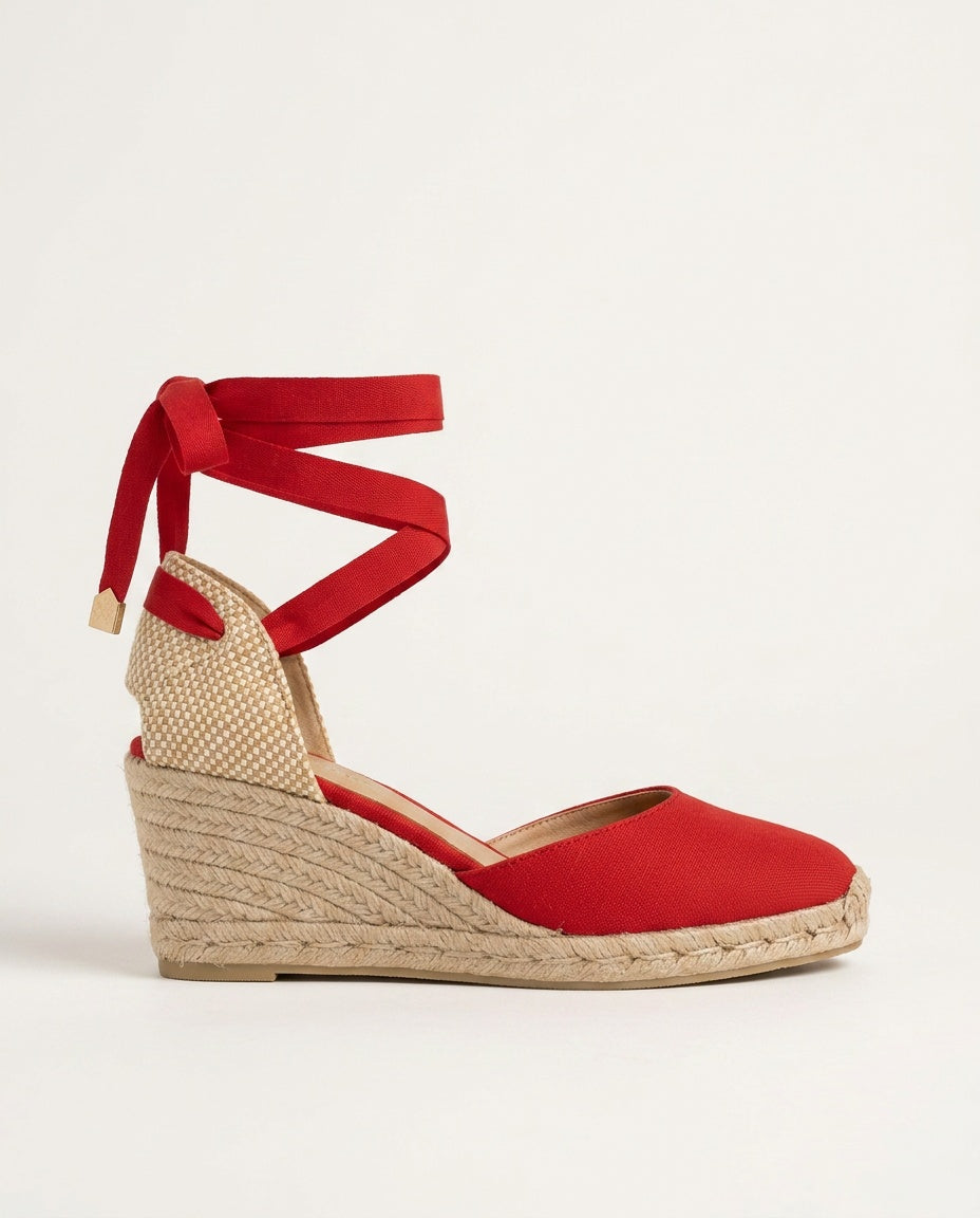 Ruby | Closed-Toe Ankle-Tie Jute Wedge Espadrille